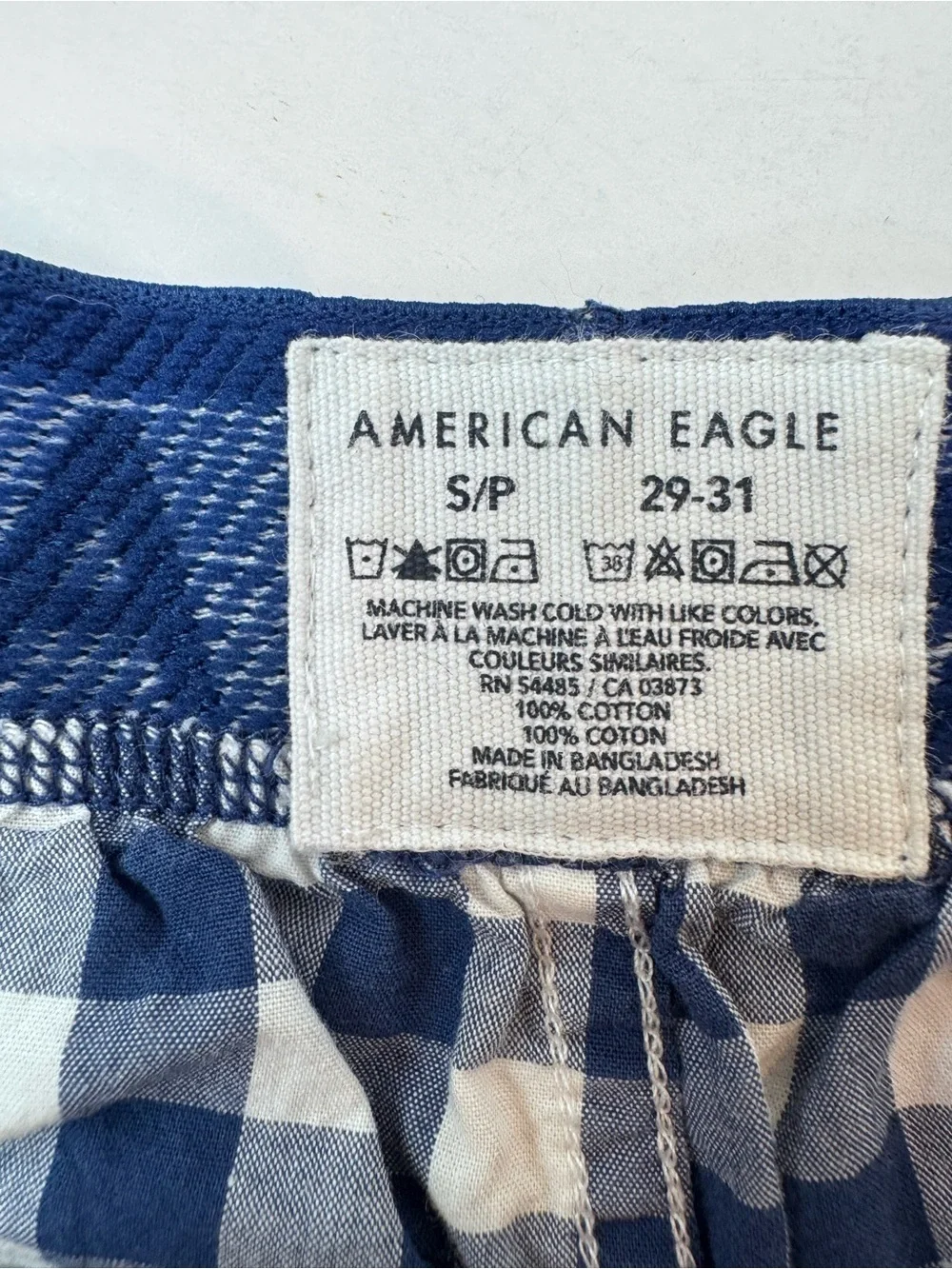 American Eagle men's boxer shorts BUNDLE blue plaid pattern AND Logo size S